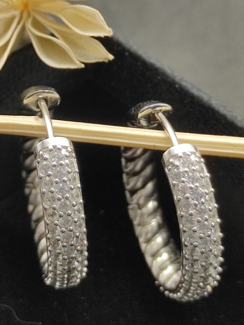 David Yurman 925 Silver Earrings with Original Pouch